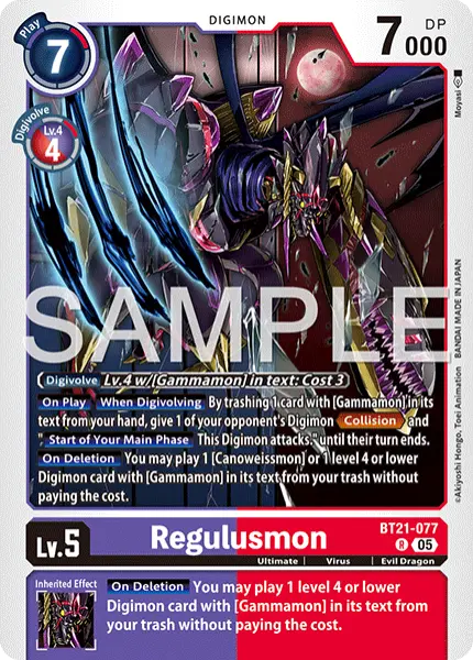 Digimon TCG Card 'BT21-077_P1' 'Regulusmon'