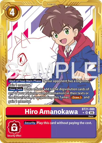 Digimon TCG Card 'BT21-080_P3' 'Hiro Amanokawa'