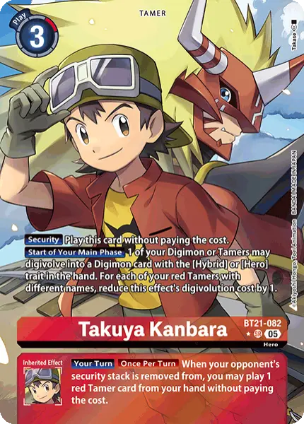 Digimon TCG Card 'BT21-082_P1' 'Takuya Kanbara'