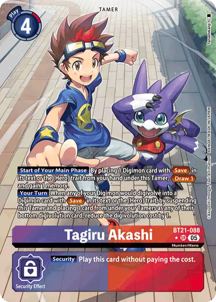 Digimon TCG Card 'BT21-088_P1' 'Tagiru Akashi'