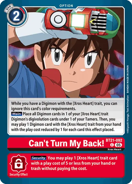 Digimon TCG Card BT21-092 Can't Turn My Back!