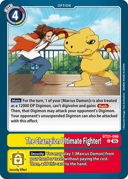 Digimon TCG Card 'BT21-096' 'The Champion Ultimate Fighter!'