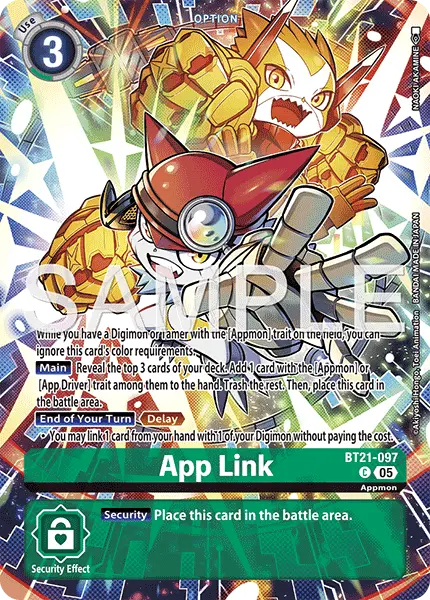 Digimon TCG Card 'BT21-097_P1' 'App Link'