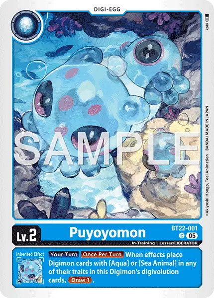 Digimon TCG Card 'BT22-001' 'Puyoyomon'