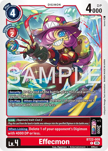 Digimon TCG Card 'BT22-009' 'Effecmon'