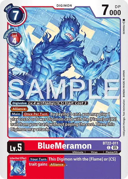 Digimon TCG Card BT22-011 BlueMeramon