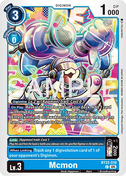 Digimon TCG Card 'BT22-016' 'MCmon'