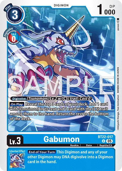 Digimon TCG Card 'BT22-017' 'Gabumon'