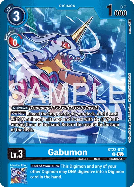 Digimon TCG Card 'BT22-017_P1' 'Gabumon'