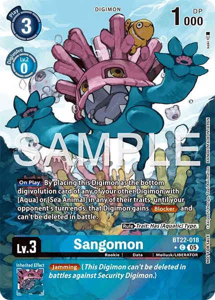 Digimon TCG Card 'BT22-018_P1' 'Sangomon'