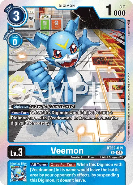 Digimon TCG Card 'BT22-019' 'Veemon'