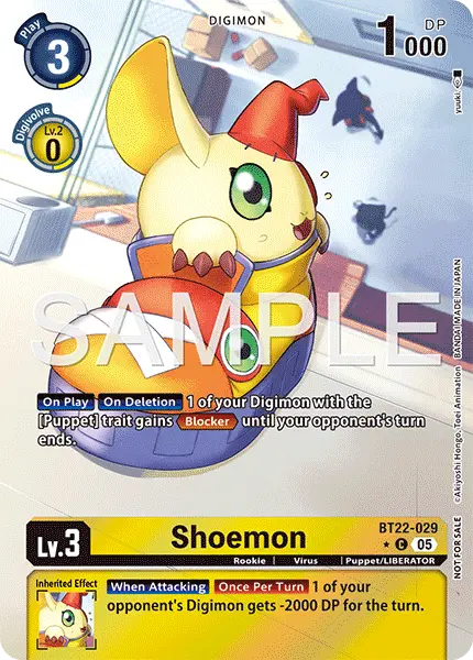 Digimon TCG Card 'BT22-029_P1' 'Shoemon'