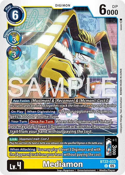 Digimon TCG Card 'BT22-033' 'Mediamon'