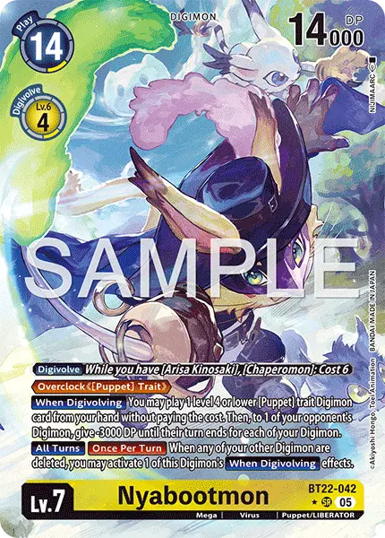 Digimon TCG Card 'BT22-042_P1' 'Nyabootmon'