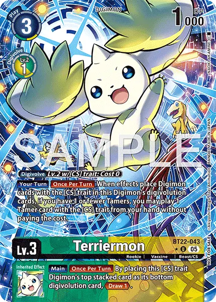 Digimon TCG Card 'BT22-043_P1' 'Terriermon'