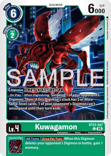 Digimon TCG Card BT22-047 Kuwagamon