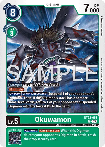 Digimon TCG Card 'BT22-051' 'Okuwamon'