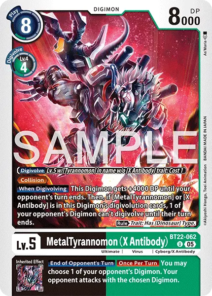 Digimon TCG Card 'BT22-062' 'MetalTyrannomon (X Antibody)'