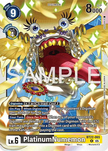 Digimon TCG Card 'BT22-065' 'PlatinumNumemon'