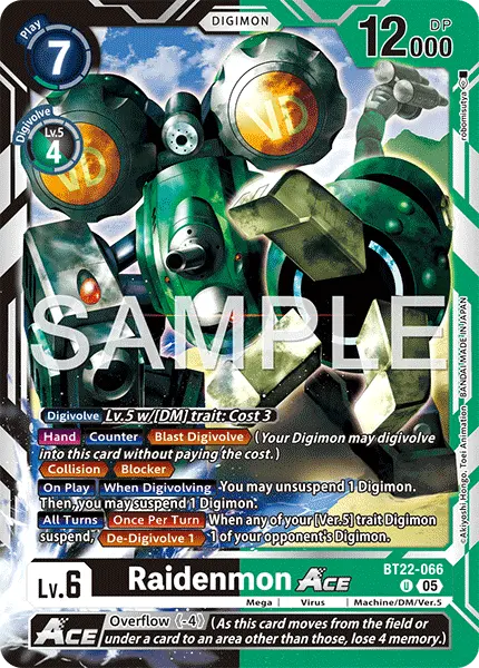 Digimon TCG Card 'BT22-066' 'Raidenmon'