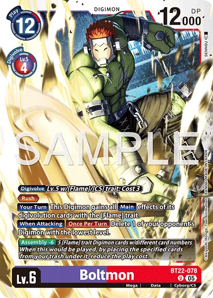 Digimon TCG Card 'BT22-078' 'Boltmon'