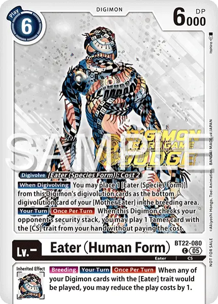 Digimon TCG Card 'BT22-080_P1' 'Eater (Human Form)'