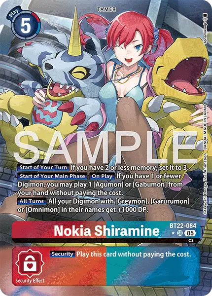 Digimon TCG Card 'BT22-084_P1' 'Nokia Shiramine'