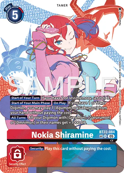 Digimon TCG Card 'BT22-084_P2' 'Nokia Shiramine'