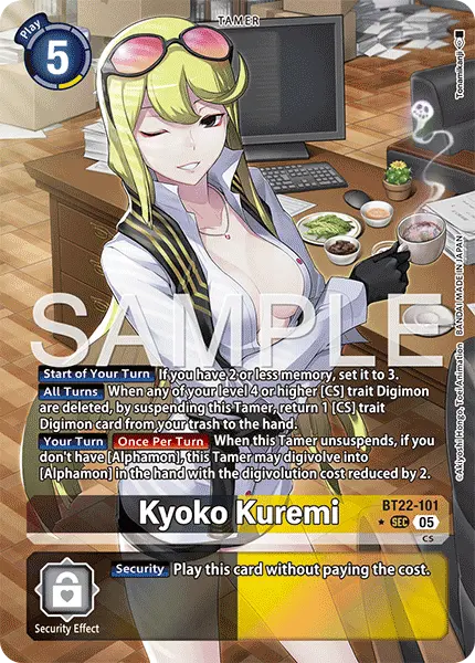 Digimon TCG Card 'BT22-101_P1' 'Kyoko Kuremi'