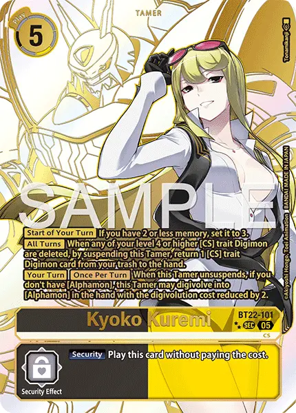 Digimon TCG Card 'BT22-101_P2' 'Kyoko Kuremi'