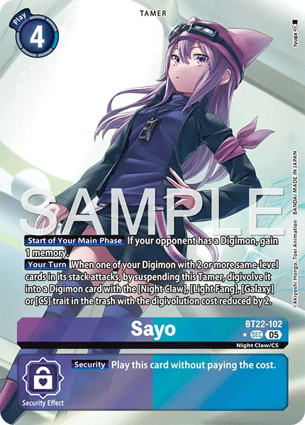 Digimon TCG Card 'BT22-102_P1' 'Sayo'