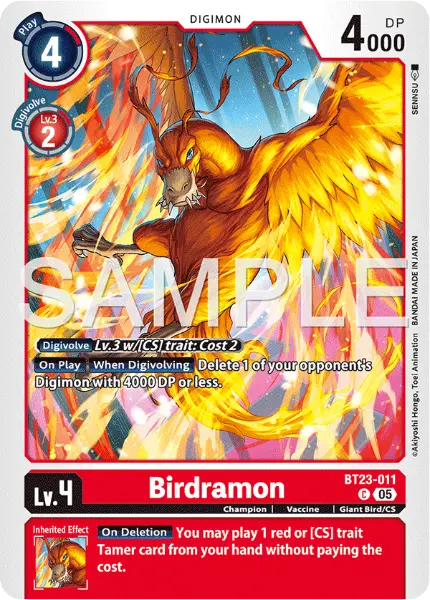 Digimon TCG Card 'BT23-011' 'Birdramon'