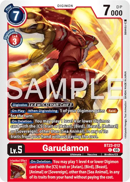Digimon TCG Card 'BT23-012' 'Garudamon'