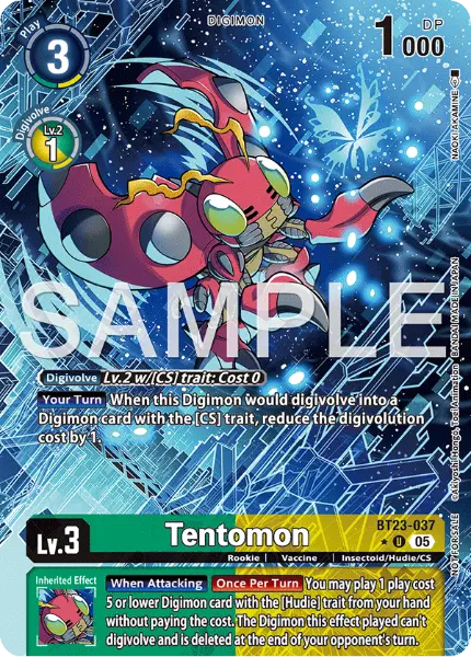 Digimon TCG Card 'BT23-037_P1' 'Tentomon'