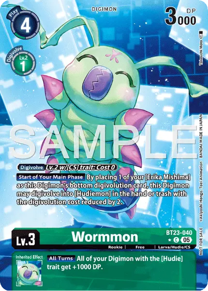 Digimon TCG Card 'BT23-040_P1' 'Wormmon'