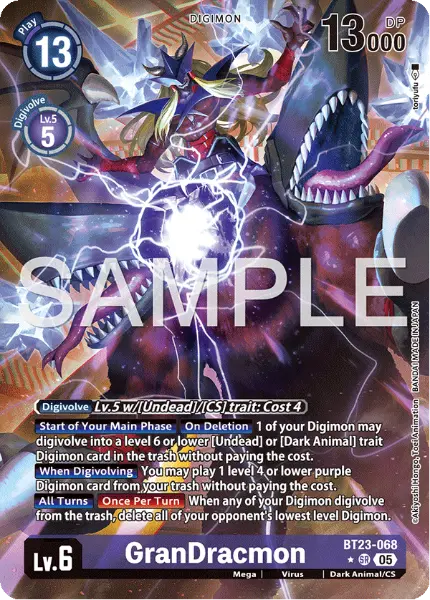 Digimon TCG Card 'BT23-068_P1' 'GranDracmon'
