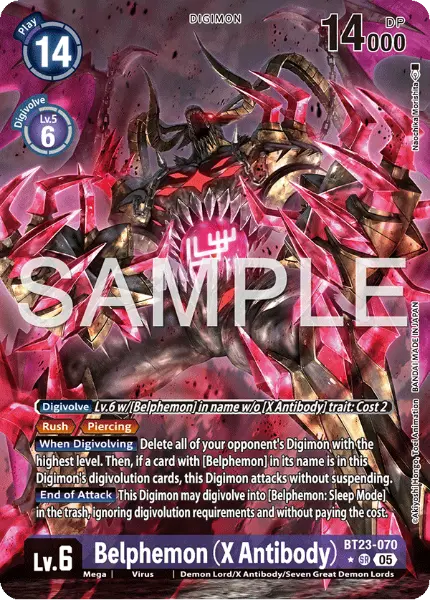 Digimon TCG Card 'BT23-070_P1' 'Belphemon (X Antibody)'