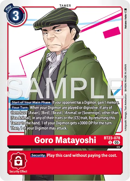 Digimon TCG Card 'BT23-078' 'Goro Matayoshi'