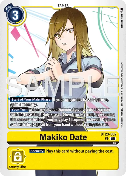 Digimon TCG Card 'BT23-082' 'Makiko Date'