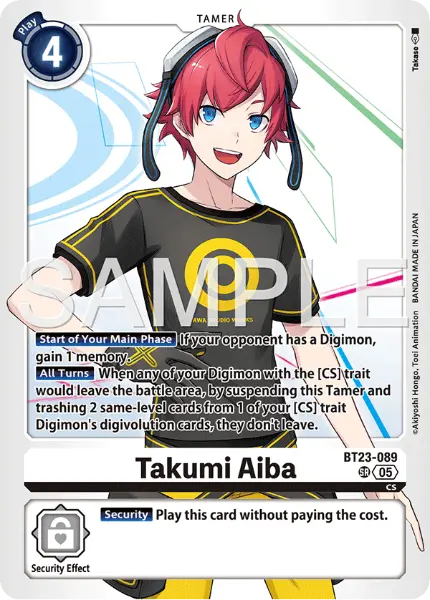Digimon TCG Card 'BT23-089' 'Takumi Aiba'