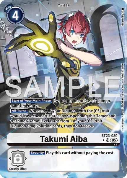 Digimon TCG Card 'BT23-089_P1' 'Takumi Aiba'
