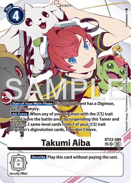 Digimon TCG Card 'BT23-089_P2' 'Takumi Aiba'