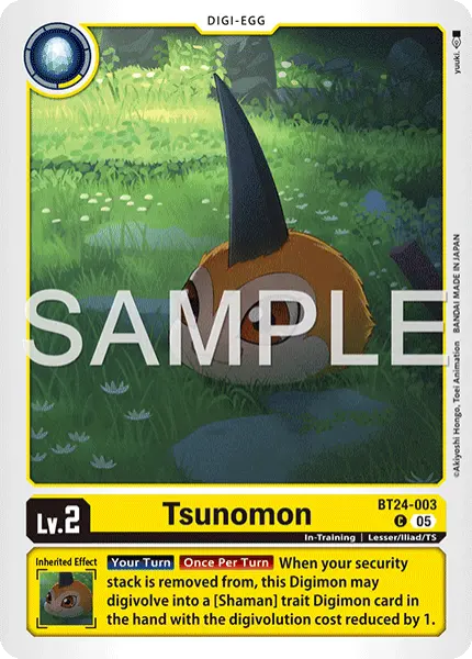 Digimon TCG Card 'BT24-003' 'Tsunomon'
