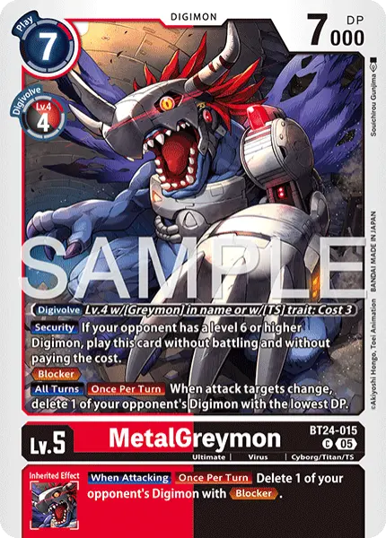 Digimon TCG Card 'BT24-015' 'MetalGreymon'