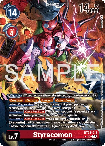 Digimon TCG Card 'BT24-018_P1' 'Styracomon'