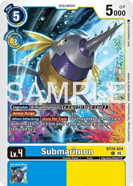Digimon TCG Card 'BT24-024' 'Submarimon'