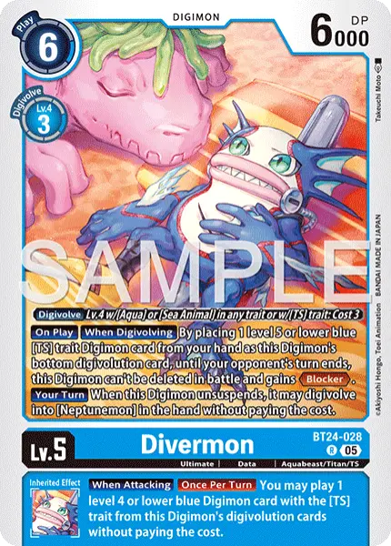 Digimon TCG Card 'BT24-028' 'Divermon'