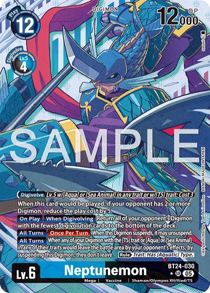 Digimon TCG Card 'BT24-030_P1' 'Neptunemon'
