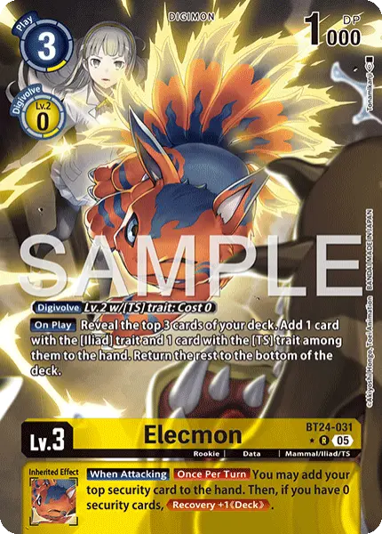 Digimon TCG Card 'BT24-031_P1' 'Elecmon'