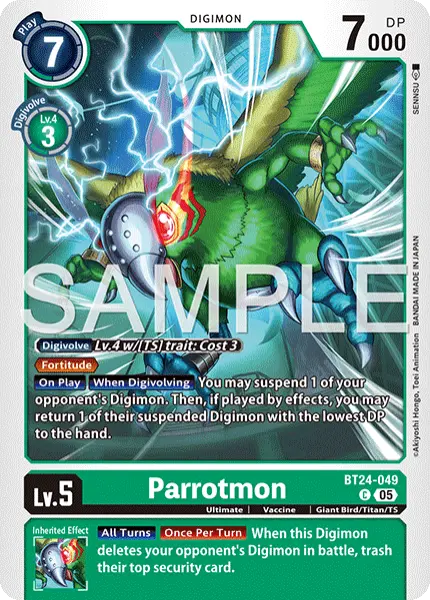 Digimon TCG Card 'BT24-049' 'Parrotmon'